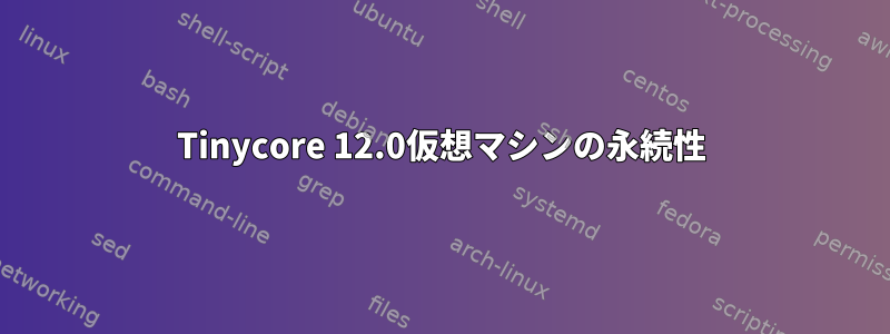 Tinycore 12.0仮想マシンの永続性