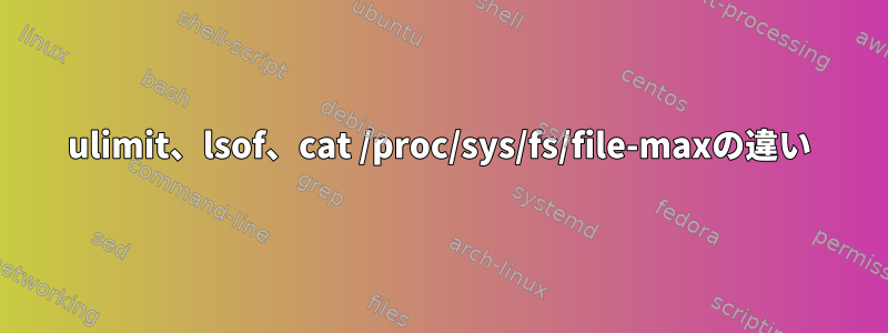 ulimit、lsof、cat /proc/sys/fs/file-maxの違い