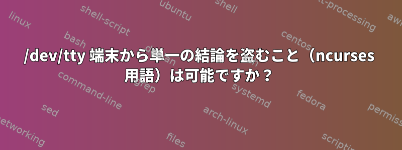 /dev/tty 端末から単一の結論を盗むこと（ncurses 用語）は可能ですか？