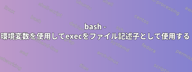 bash - 環境変数を使用してexecをファイル記述子として使用する