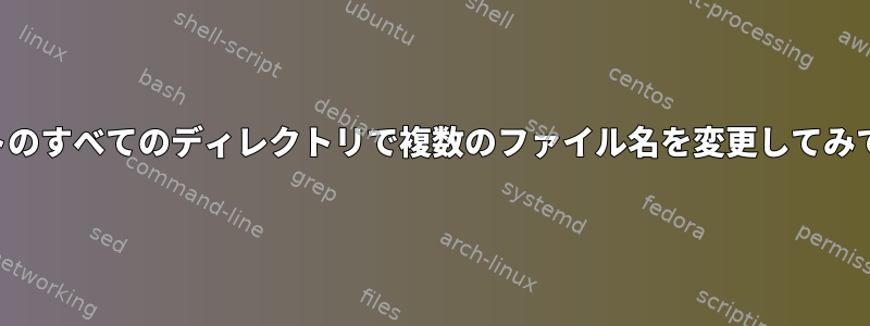 プロジェクトのすべてのディレクトリで複数のファイル名を変更してみてください。