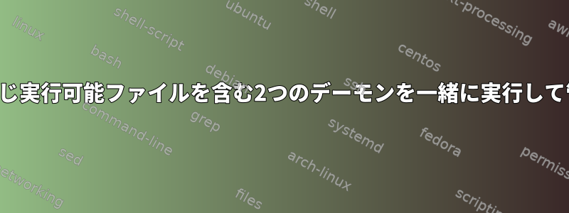 rcを介して同じ実行可能ファイルを含む2つのデーモンを一緒に実行して管理します。