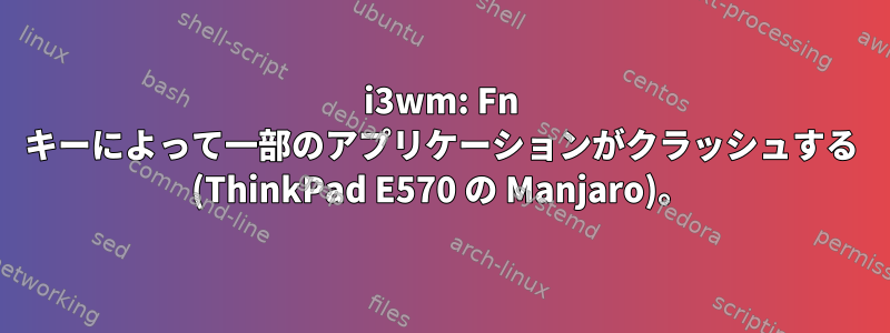 i3wm: Fn キーによって一部のアプリケーションがクラッシュする (ThinkPad E570 の Manjaro)。