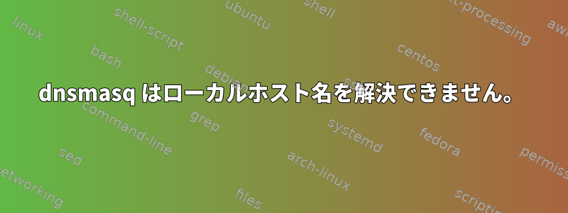 dnsmasq はローカルホスト名を解決できません。