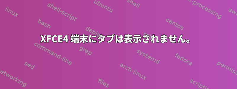 XFCE4 端末にタブは表示されません。