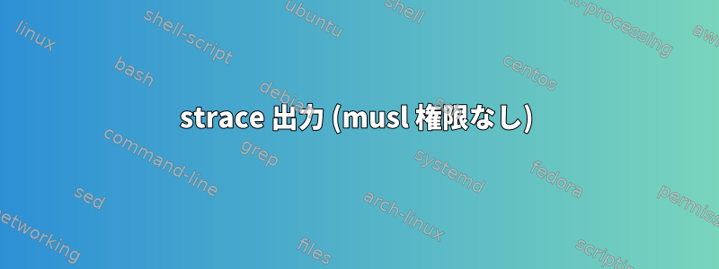 strace 出力 (musl 権限なし)