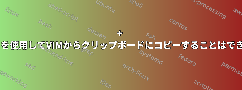 + yコマンドを使用してVIMからクリップボードにコピーすることはできません。