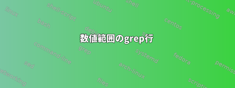 数値範囲のgrep行