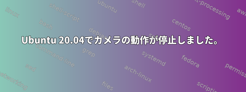 Ubuntu 20.04でカメラの動作が停止しました。