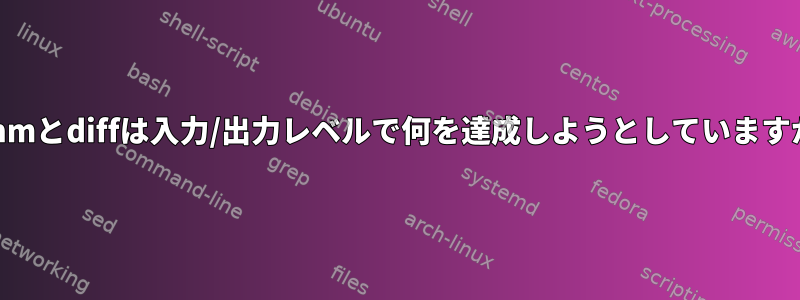 commとdiffは入力/出力レベルで何を達成しようとしていますか？