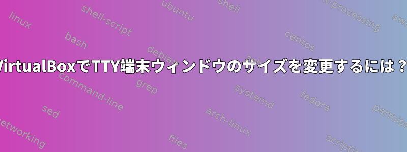 VirtualBoxでTTY端末ウィンドウのサイズを変更するには？