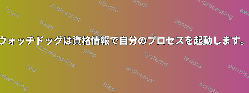 ウォッチドッグは資格情報で自分のプロセスを起動します。