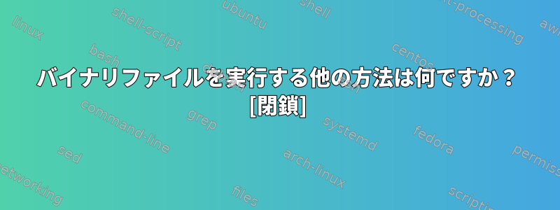 バイナリファイルを実行する他の方法は何ですか？ [閉鎖]