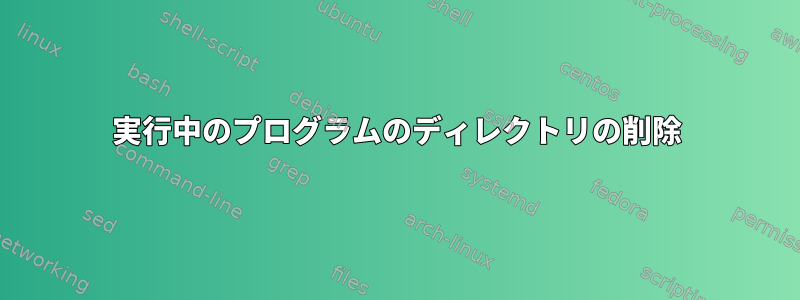 実行中のプログラムのディレクトリの削除