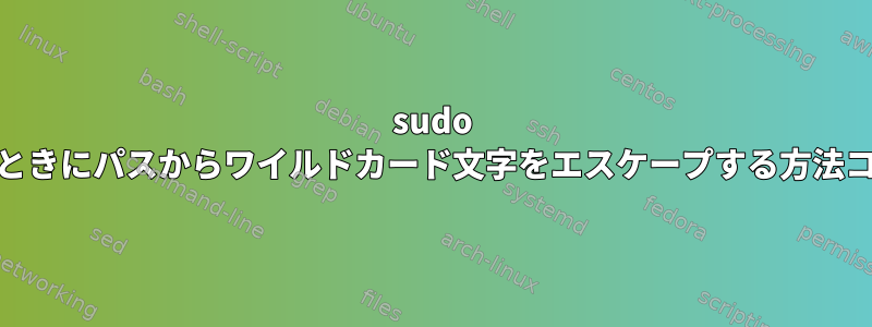 sudo -uを使用するときにパスからワイルドカード文字をエスケープする方法コマンド[重複]