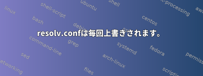 resolv.confは毎回上書きされます。