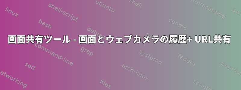 画面共有ツール - 画面とウェブカメラの履歴+ URL共有