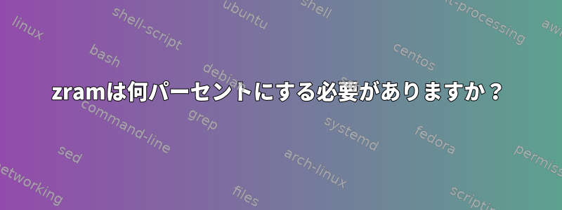 zramは何パーセントにする必要がありますか？