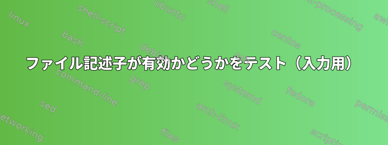 ファイル記述子が有効かどうかをテスト（入力用）