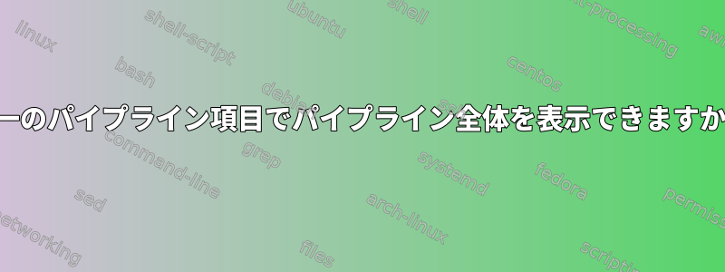 単一のパイプライン項目でパイプライン全体を表示できますか？