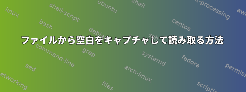 ファイルから空白をキャプチャして読み取る方法