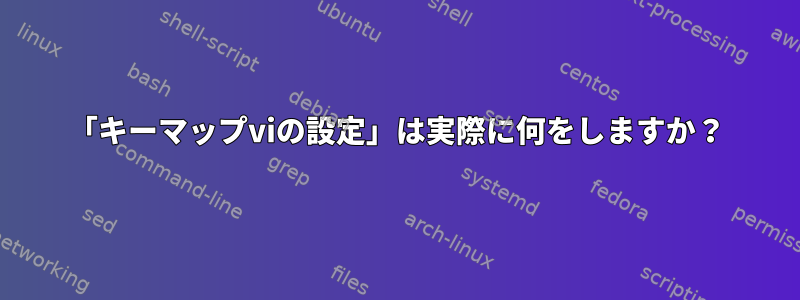 「キーマップviの設定」は実際に何をしますか？