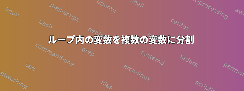 ループ内の変数を複数の変数に分割