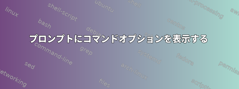 プロンプトにコマンドオプションを表示する