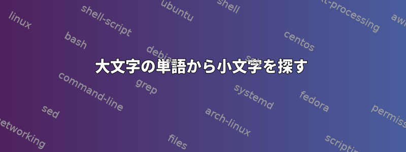 大文字の単語から小文字を探す