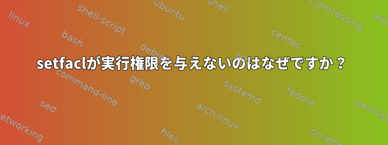 setfaclが実行権限を与えないのはなぜですか？