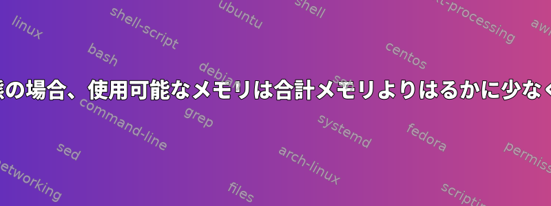 アイドル状態の場合、使用可能なメモリは合計メモリよりはるかに少なくなります。