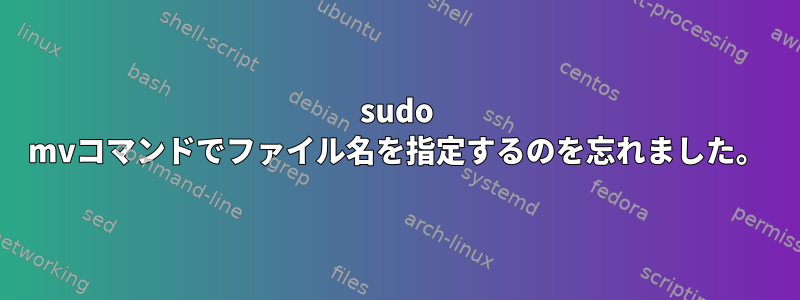 sudo mvコマンドでファイル名を指定するのを忘れました。