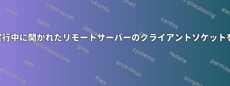 プログラムの実行中に開かれたリモートサーバーのクライアントソケットを識別する方法