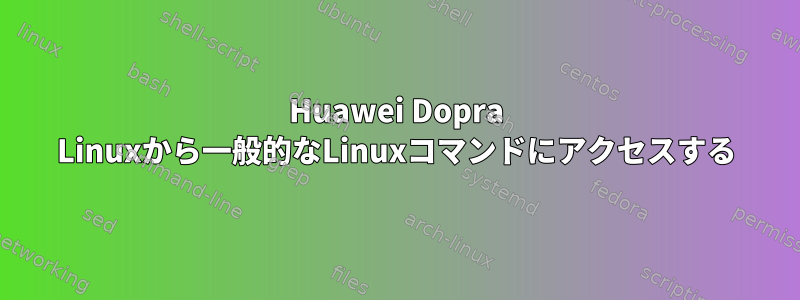 Huawei Dopra Linuxから一般的なLinuxコマンドにアクセスする