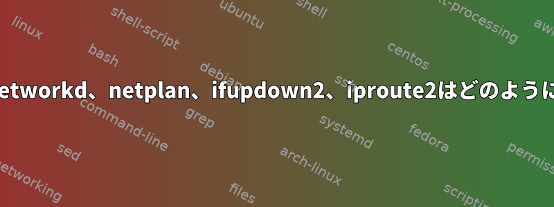 NetworkManager、networkd、netplan、ifupdown2、iproute2はどのように正確に対話しますか？