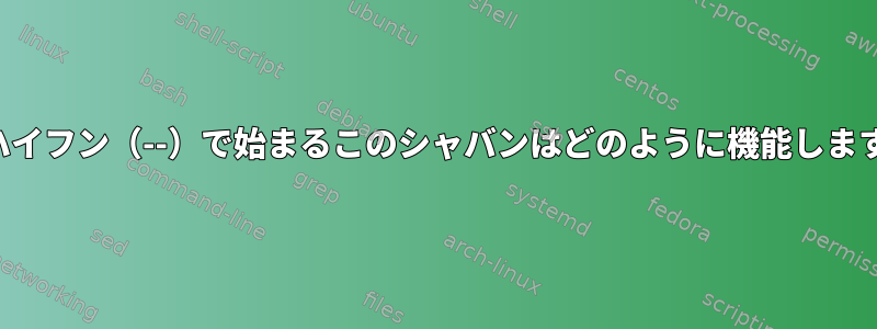 二重ハイフン（--）で始まるこのシャバンはどのように機能しますか？