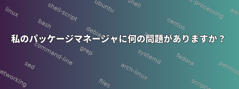 私のパッケージマネージャに何の問題がありますか？