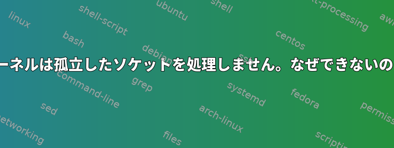 Linuxカーネルは孤立したソケットを処理しません。なぜできないのですか？