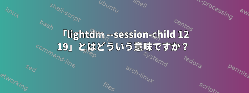 「lightdm --session-child 12 19」とはどういう意味ですか？