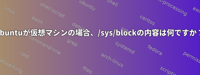 Ubuntuが仮想マシンの場合、/sys/blockの内容は何ですか？