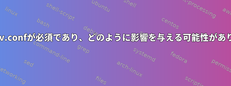 どのresolv.confが必須であり、どのように影響を与える可能性がありますか？