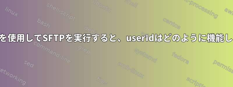 SSHキーを使用してSFTPを実行すると、userIdはどのように機能しますか？