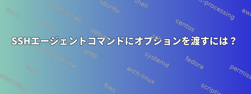 SSHエージェントコマンドにオプションを渡すには？