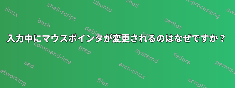 入力中にマウスポインタが変更されるのはなぜですか？