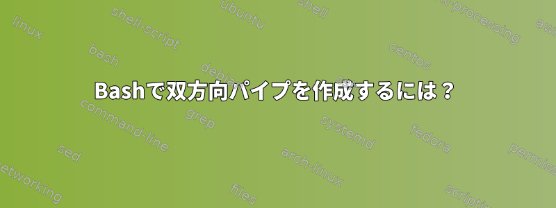 Bashで双方向パイプを作成するには？