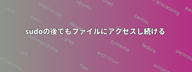 sudoの後でもファイルにアクセスし続ける