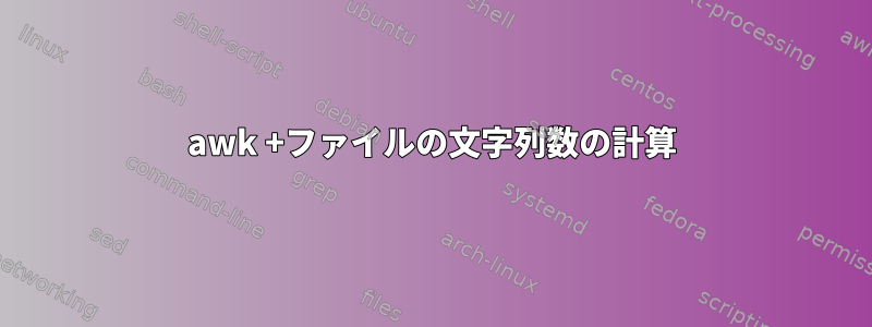 awk +ファイルの文字列数の計算