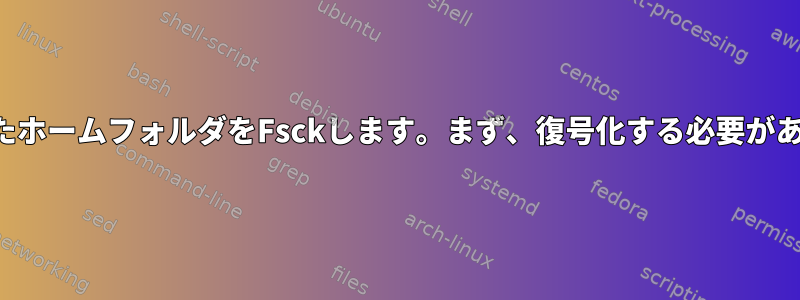 暗号化されたホームフォルダをFsckします。まず、復号化する必要がありますか？