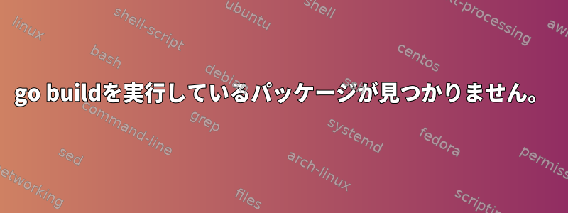 go buildを実行しているパッケージが見つかりません。