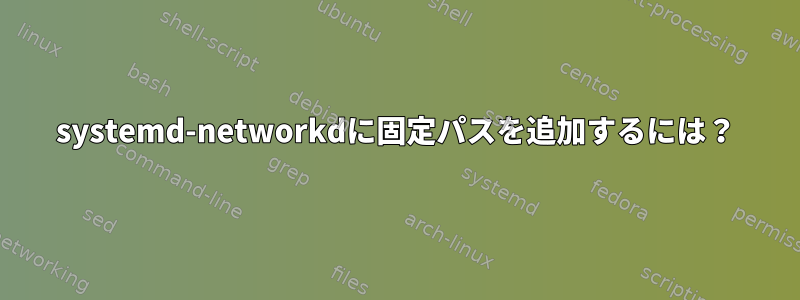 systemd-networkdに固定パスを追加するには？